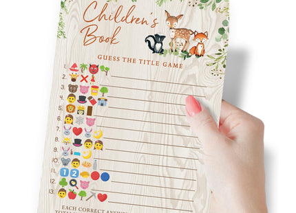 Woodland Baby Shower Game Set - 5 Activities for 50 Guests, Woodland Theme