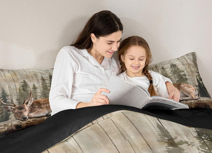Feelyou Deer Comforter Set Hunting Bedding Set for Kids Boys Girls Wild Animal Comforter Rustic Cabin Quilt Set Bedroom Collection 2Pcs Toddler Size