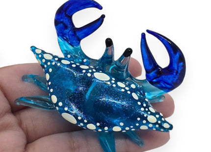WitnyStore Beautiful Handmade Crab Blown Glass Figurine Animals Crystal Miniature Aquarium Sea Life Home Decor Collectible Gift
