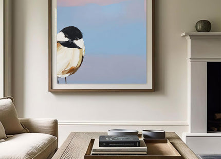 Nursery Wall Art Vintage Tilting Chickadee Wall Art 16x16 Inch Unframed