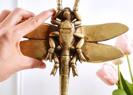 Semeid Large 3D Gold Dragonfly Wall Decor