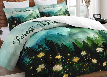 WeCozy Twin Comforter Set, 2 Pieces Forest Mountain Bedding Set