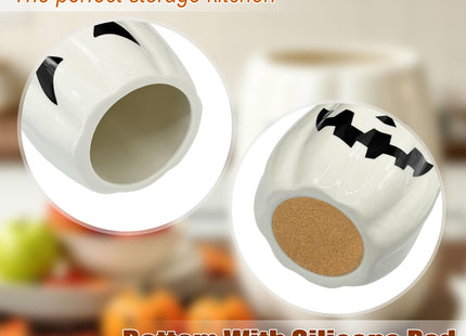 pinata Halloween Kitchen Decor, Ceramic Halloween Pumpkin Utensil Holder