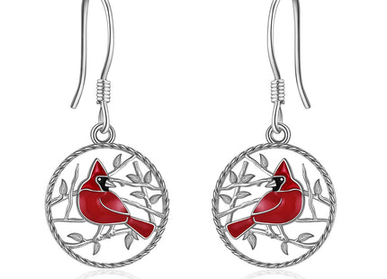 Cardinal Earrings Sterling Silver Red Bird Memorial Gift for Women Cardinal Jewelry for Loved Ones