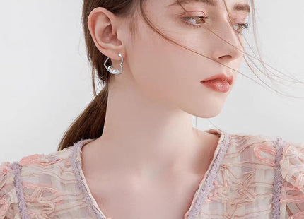 YFN Otter Earrings Sterling Silver Animal Heart Hoop Earrings Dangle Drop Dangling Cute Otter Jewelry Gifts for Women