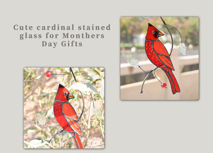 Lolitarcrafts Cardinal Stained Glass Suncathers Window Hangings