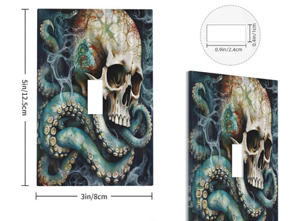 Horror Octopus Skull Marine Life Kraken Tentacle 1 Gang Light Switch Covers Decorative unique Single Toggle Wall Plate Switchcover Electrical Switchplate for Kitchen Bathroom Bedroom Decor