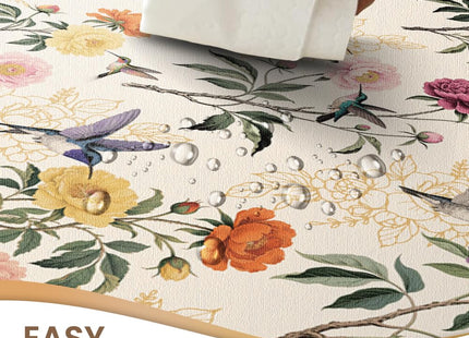 ANATTASOUL Hummingbird & Peony Rectangle Tablecloth for Dining Table