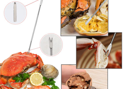 Seafood Tools Set Includes 2 Crab Crackers 2 Seafood Fork 2 Lobster Crackers 2 Seafood Scissors -Nutcracker Set（9 Piece ）