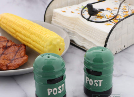 Servette Home Lighthouse Novelty Salt and Pepper Shaker Set with Stand Kitchen Collection Décor - Lighthouse Scene Stand
