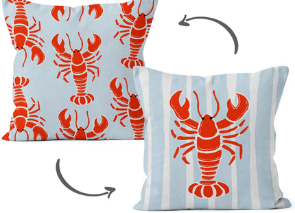 HIWX Blue Coastal Beach Lobster 18x18 Pillow Covers Double-Sided, Preppy Beach Room Decor, Ocean Beachy Crawfish Decorative Pillow Covers for Couch Bed Home Bedroom Living Room Decor
