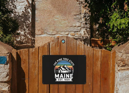 Maine The Pine Tree State Home Decoration Metal Tin Sign 8X12 Inches Wall Art Outdoor Garden Decor
