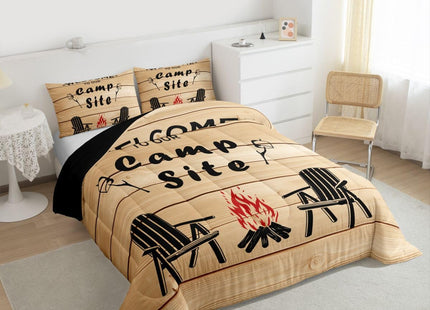 Erosebridal Camper Decor Comforter Set 3 Pieces, Lake House Bedding Set