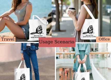 Cute Raccoon Tote Bag, Raccoon Gifts for Women Bestie Friends Coworkers