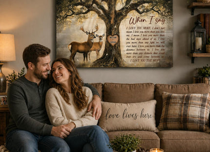 KiKiLuna Personalized Deer Couple Canvas Wall Art for Couple