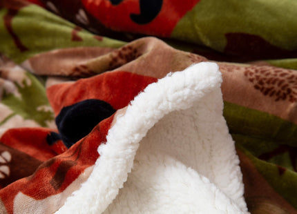 Carstens JP587 Patchwork Lodge Plush Bedding Set, Twin, Multicolor