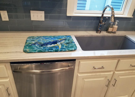 Caroline's Treasures BB5336DDM Humpback Whale Dish Drying Mat Absorbent Dish Drying Mat Pad for Kitchen Counter Dish Drainer Mat for Countertop, 14 x 21", Multicolor