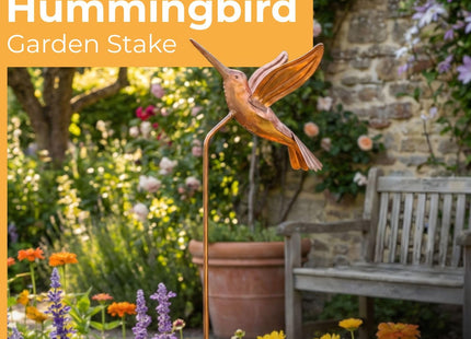 Ancient Graffiti Flamed Copper Hummingbird Garden Ornament