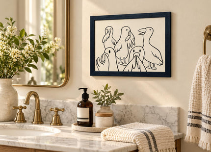 NALEPS Seagull Bathroom Framed Wall Art,Funny Seagull Wall Decor, 8x10 In
