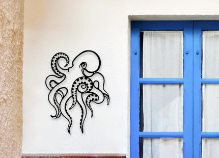 Rajukit Octopus Metal Wall Art - Coastal Decor for Home