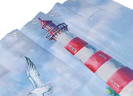 jamie world Coastal Nautical Shower Curtain Lighthouse Ocean Shower Curtains Beach Seasides Shower Curtain Quick-Drying Polyester Fabric Bathroom Decor with Plastic Hooks 60x72 Inches