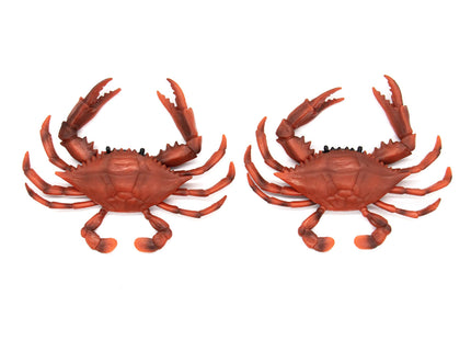 AUEAR Plastic Crab for Decor Artificial Sea Life Creatures, Simulated Animal Home Party Creative Gift, Red, 2-Pack