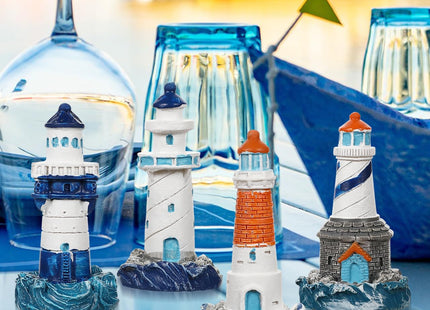 balacoo 4 Pcs Mini Lighthouse Decoration, Nautical Lighthouse Model