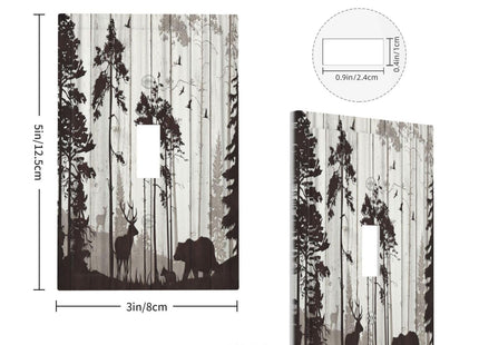 Wpshijia Light Switch Cover Rustic Deer Hunting Forest Woodland 1 Gang Wall Plate Cover Country Single Toggle Outlet Covers Decorative Switchplate Electrical Faceplate for Farmhouse Home Decor