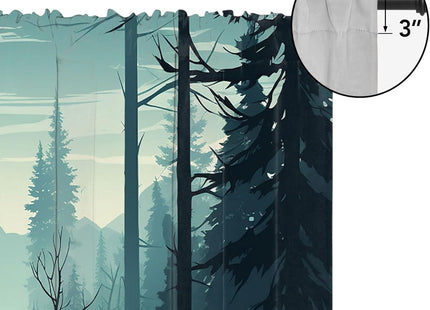 ZYQENGIMGA Deer Valances Window Treatments Misty Forest Rustic Wildlife Moose Pine Forest Silhouette Rod Pocket Window Valance for Living Room Bathroom Bedroom Kitchen 54 x 18 Inch, 1 Panel