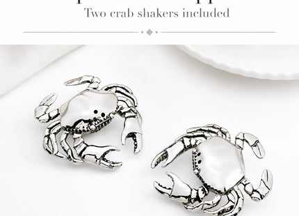 Mud Pie Crab Salt and Pepper Shaker Set, Silver 3 1/2" x 2 1/2"