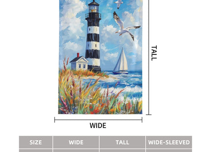 Lighthouse Seagulls Garden Flag 12x18 Inch Double Sided Beach All-Weather Polyester Outdoor Flag For Patio Lawn Yard And Garden Welcome Decor
