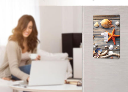 Starfish Board Single Toggle Wall Plate Cover 1 Gang Light Switch Cover Decorative Faceplate for Bathroom Bedroom Kitchen Room Decor Wallplate 4.5 x 2.76 Inch