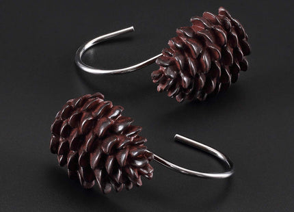 CHICTIE Pinecone Shower Curtain Hooks,12 Christmas Shower Rings Hangers
