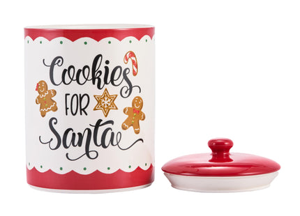 Bico Gingerbread Man Cookies For Santa Ceramic 9 inch Air Tight Storage Jar, Dishwasher Safe, for Christmas Eve