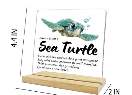 Inspirational Sea Turtle Gifts for Women Men,Advice From A Sea Turtle Acrylic Plaque,Sea Turtle Gifts for Turtle Lovers