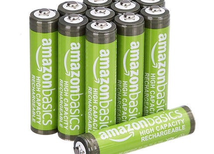 Amazon Basics 12-Pack Rechargeable AA NiMH Batteries, 2000 mAh, 1.2V, Low Self Discharge, Pre-Charged, Recharge up to 1000x Times