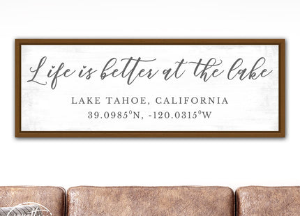 Personalized Life Is Better at the Lake Canvas Wall Art Custom Lake House