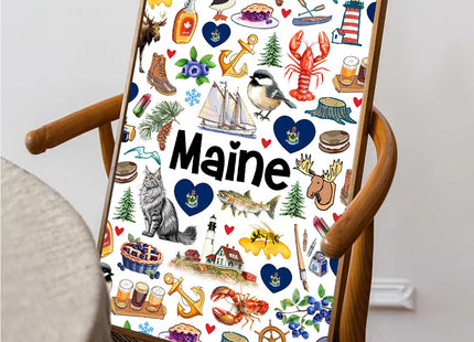 Lotacy Maine Travel Poster Wall Art, Home Office Wall Decoration, State Themed Home Decor Gift - 24x36 Inches
