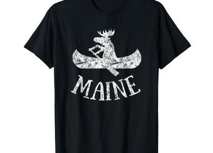 Maine Shirt | Funny Moose Canoe Vacation t-Shirt T-Shirt