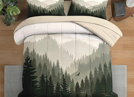 Pamnest Queen Comforter Set with Sheets, 7 Pieces Mountain Forest Bedding