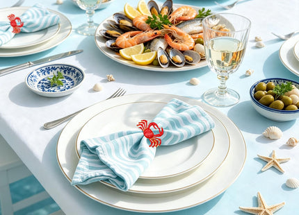 Davifina 12pc Crab Napkin Rings for Coastal Beach Wedding Fall Party Decor