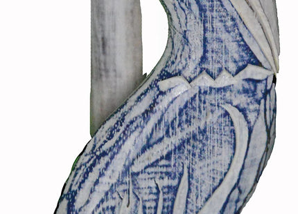 Hand Carved Pelican Paper Towel Holder Wood Carving Nautical Statue Kitchen Gadget Sculpture