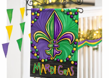Covido Welcome Mardi Gras Crayfish Decorative Garden Flag, Lobster Mask Fleur De Lis New Orleans Carnival Yard Outside Decorations, Masquerade Burlap Outdoor Small Home Decor Double Sided 12 x 18