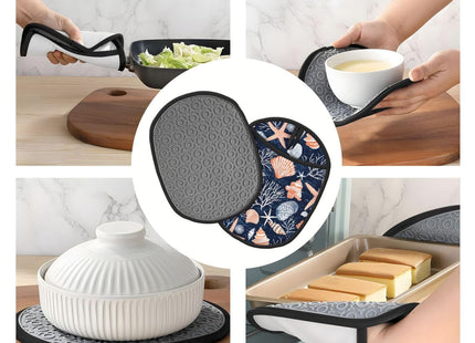 Seashell Silicone Pot Holders Set of 2, Heat Resistant up to 500°F