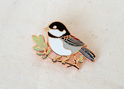 Chickadee Bird Enamel Pin - Lapel Pin - Badge