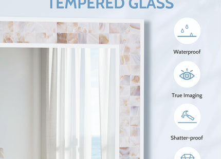 Tanmicoshomy Bathroom Rectangle Mirror 24 x 36 Inch, Coastal Wall Decor