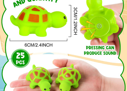 25PCS Mini Rubber Turtle Colorful Screaming Floating Squeaky Sea Turtle
