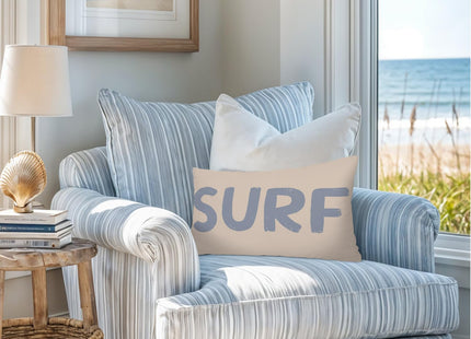 XYDEG Coastal Beach Surf Room Decor 12x20 Pillow Cover, Nautical Coastal Beach Retro Surf Decorative Lumbar Pillow Covers for Girls Boys Bedroom College Dorm Sofa Couch