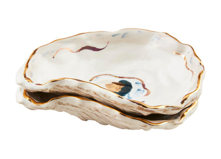 Mud Pie Oyster Tidbit Set; 3 1/2" x 5"