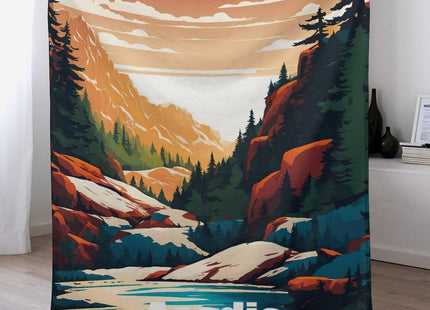 NOUCAN Acadia National Park Blanket Abstract Nature Landscape Forest Blanket Gift for Bedroom Office Living Room 50x60 Inch